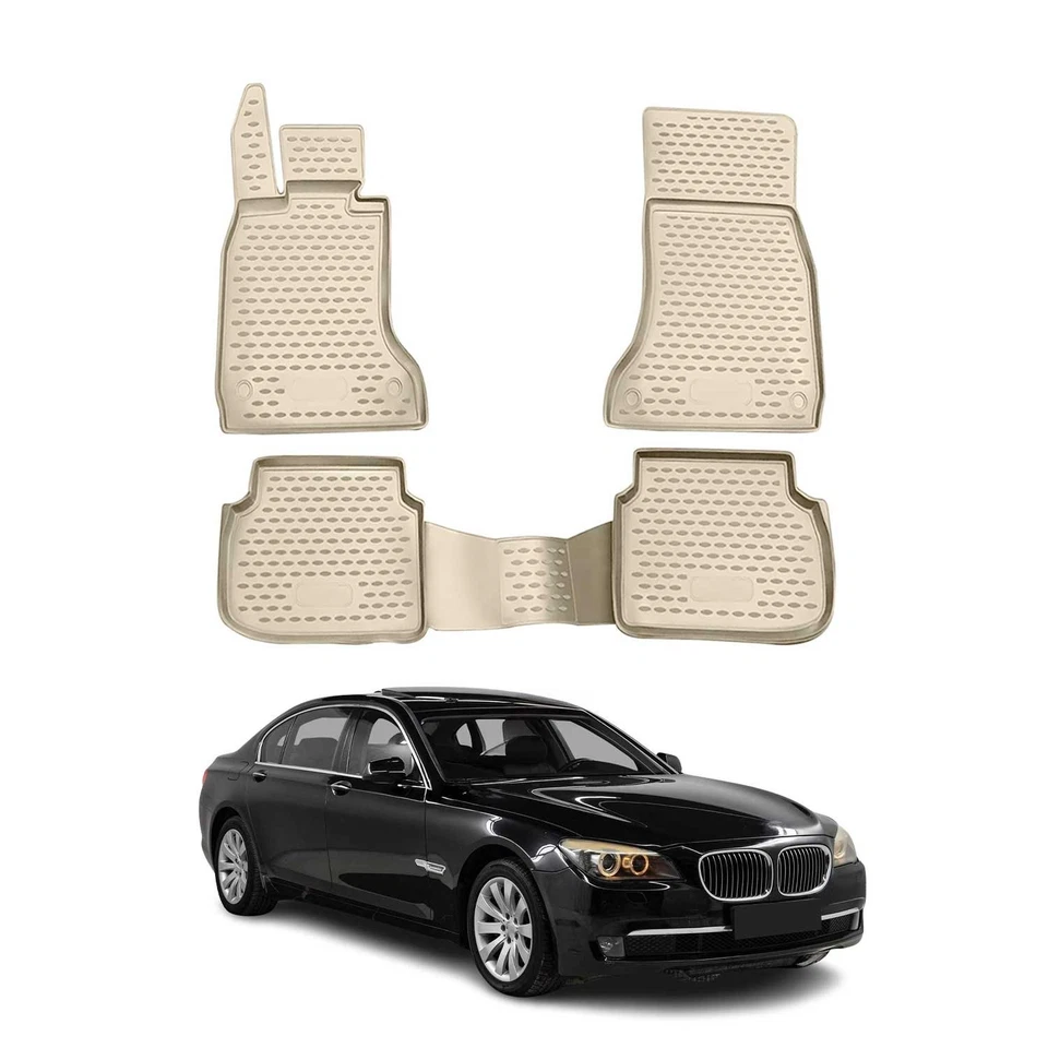 For BMW Alpina B7L 11-15 OMAC Classic 1st & 2nd Row Beige Floor Mat Set Foto 1 de 4
