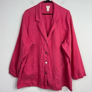 J.Jill Blazer Women 4X Pink Linen Career Business Bright Capsule Resort Academia - Picture 1 of 4