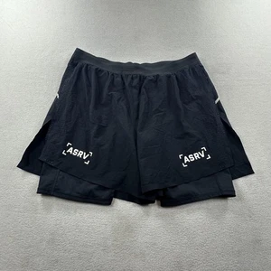 ASRV Shorts Mens Large Black Aerotex 4" High Split Liner Shorts Gym Athletic - Picture 1 of 12