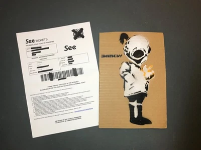 罕见艺术 Dismaland 喷雾纸板绘画 WSM 15 Banksy — 第 1/2 张图片