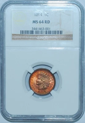 1894 NGC MS64RD Red Indian Cent - Image 1 of 2