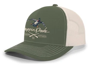 Droppin Drake Mallard Duck and Gun X Logo Mesh Back Trucker Hat - Picture 1 of 47
