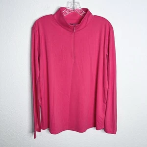 Ibkul Top Damen XXL Shirt belüftet Mesh Arme Hot Pink Langarm Golf V - Bild 1 von 7