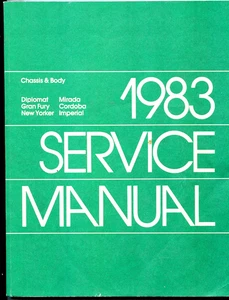 1983 Chrysler Service Manual Chassis & Body - Foto 1 di 4