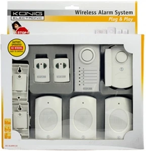 NEU PLUG & PLAY FUNK ALARMANLAGE, 3 TÜR/FENSTER, 3 PIR SENSOREN, 2 FERNBEDIENUNGEN - Bild 1 von 1