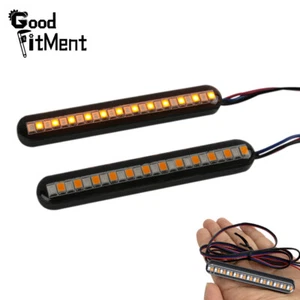 Señales de giro LED para motocicleta luces traseras barra de tira ámbar/rojo indicador para Harley - Imagen 1 de 12