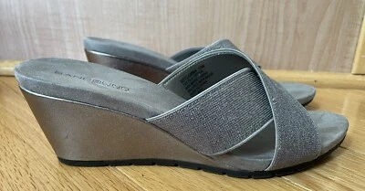 Bandolino Mujer Talla 10M BD7Gamma Tacón Cuña Peltre Plateado Foto 1 de 4