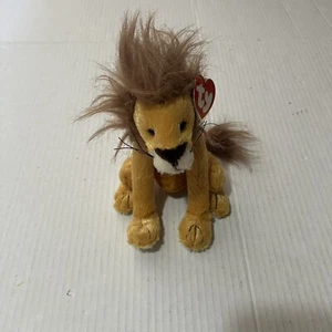 TY Beanie Baby Kingston Lion Kids Plush Stuffed Animal Toy Brown King of Hearts - Picture 1 of 8
