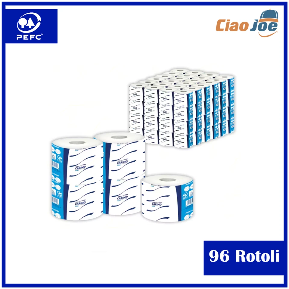 Carta Igienica Fascettata Carind qualità professionale horeca hotel 96 rotoli - Imagen 1 de 1