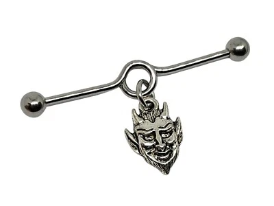 Satan Industrial Barbell Scaffold Bar 14 g (1,6 mm) x 38 mm Bar Piercing Orec... - Immagine 1 di 4