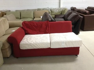 Pottery Barn Pearce Couch Sofa Sectional Cardinal Canvas Left Arm Loveseat down - Picture 1 of 1