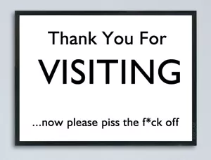 Funny Thanks For Visiting Minimalist Life Quote Printable Poster Download - Bild 1 von 1