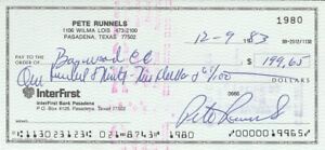 Pete Runnels Signed Personal Check (Wash Senators/ Red Sox/ Colt 45s)