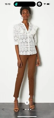 Karen Millen - Tobacco  Skinny Coated Jeans Size 6 - 8, Cost £99 - Image 1 of 4