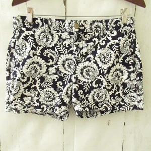 Gap Girlfriend Shorts 6 Blue Floral Print Flat Front - Picture 1 of 5