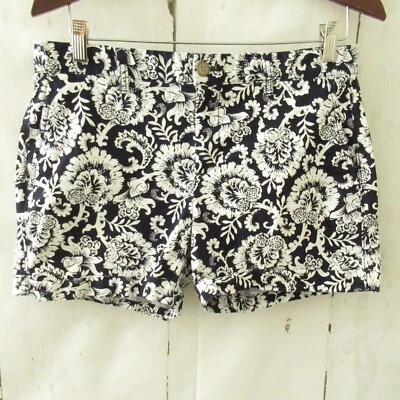 Gap Girlfriend Shorts 6 Blue Floral Print Flat Front - Image 1 of 4