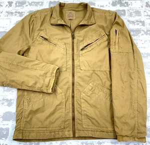 Lucky Brand Jacket Men Small Brown Military Bomber Dry Goods Lightweight Adult - Picture 1 of 12