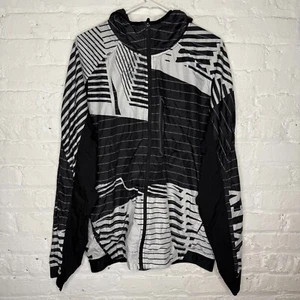 Vintage Oakley Windbreaker Jacket Size XL Black White Hooded - Picture 1 of 5