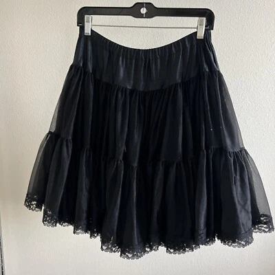 Enagua negra vintage tutú encaje para mujer pequeña-mediana Foto 1 de 4
