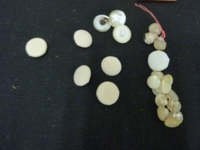 23  ASSORTED CHILD BABY INFANT BUTTONS FABRIC COVERED RHINESTONE MOP - Image 1 of 4