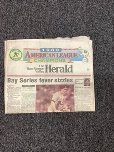 1989 American League Champions Oakland Leichtathletik Baseball Zeitung - Bild 1 von 5