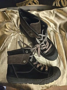 GABOR Jollys Boots Gr.36,5 Wildleder Schnürboots Nubuk Schwarz Stiefeletten Gr.4 - Bild 1 von 8