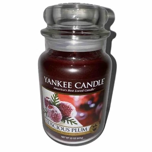 Yankee Candle Luscious Plum 22 Oz Kerze White Label - Bild 1 von 6