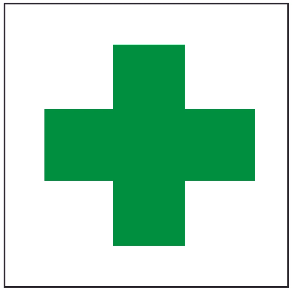 ETIKETTENSTAR 3x Grünes Kreuz Aufkleber 3cm Verbandskasten Medizinschrank Erste Hilfe 1020