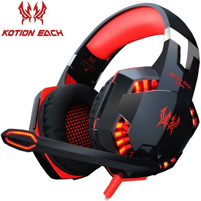 MARKENLOS Gaming Headset Kopfhörer mit Mikrofon 3,5mm Stereo RGB für PS4 PC Xbox One DHL