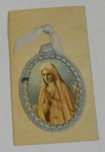 Used Agnus Dei The most Holy name Gospel relic Virgin Mary scapular badge medal - Picture 1 of 5