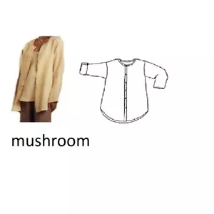 NEW 1g FLAX BOLD GENEROUS Linen COVER STORY TUNIC in mushroom dotty $100+ value - Picture 1 of 2