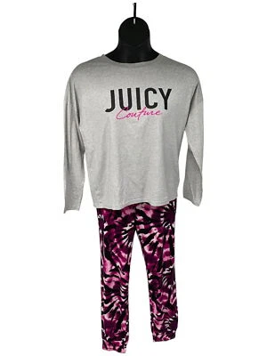 Juicy Couture Jersey Melocotón Manga Larga Top Jogger Conjunto Carbón Foto 1 de 2