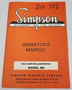 Simpson Operator's Manual Volt-Ohm-Milliammeter Model 260 (1955) - Picture 1 of 3