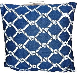 Kissen 40x40 cm maritim mit Füllung Taumuster blau-weiß Dekokissen Wohnkissen - Bild 1 von 6