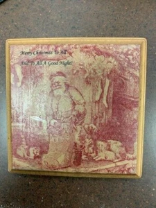 6 3/4" X 6 3/4" BUON NATALE A TUTTO LEGNO TARGA DA APPENDERE A PARETE - Foto 1 di 2