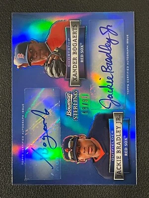 Xander Bogaerts Jackie Bradley Jr 2012 Bowman Sterling Dual Auto Blue /99 - Image 1 of 2
