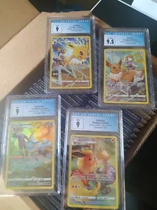 Set completo stelle brillanti classificate. CGC 9-9.5 Flareon, Vaporeon, Jolteon, Eevee - Foto 1 di 5