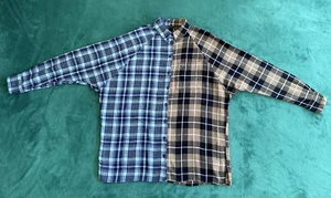 ASOS DESIGN Shirt Womens US 4 flannel 90s button-down half And Half Long Sleeve - Picture 1 of 24