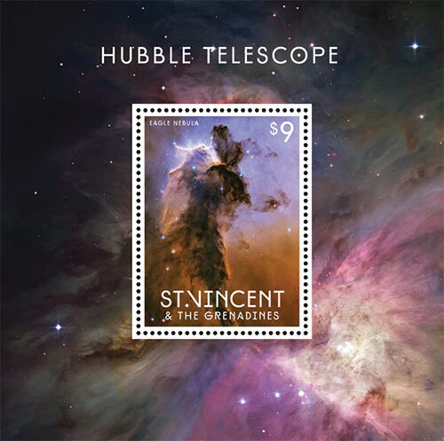 St. Vincent 2013 - SC# 3850 - Hubble Telescope, Galaxy - Souvenir Sheet - MNH - Image 1 of 1