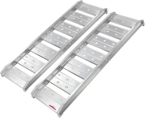 4Ft Aluminum Loading Ramp 3520 Lbs Capacity, Hook End Car Ramp with Load Straps - Picture 1 of 5