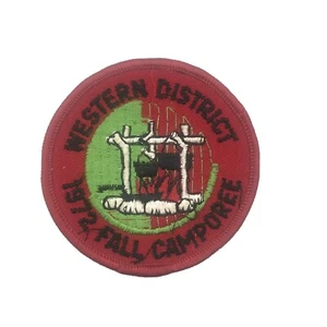 VTG 1972 Boy Scouts BSA Western District Fall Camporee Patch Fire with Kettle - Picture 1 of 4