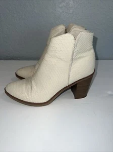 Mia Cream Snakeskin Ankle 3.5”Heel Boot Womens Size 8.5 - Picture 1 of 10