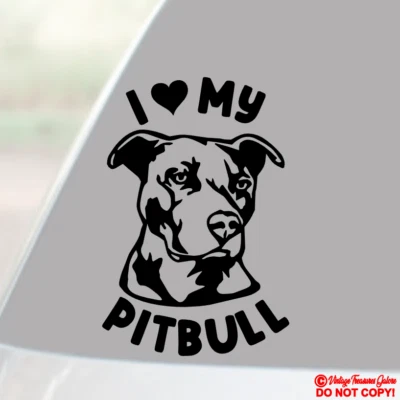 I LOVE MY PITBULL Vinilo Calcomanía Adhesiva Coche Ventana Parachoques PERRO CACHORRO ANIMAL MASCOTA JDM Foto 1 de 2