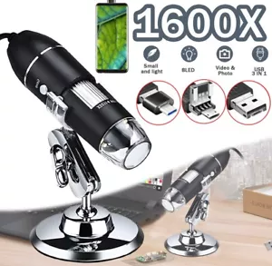 1600X Microscope Kamera 8 LED Für Handy PC Mini USB&TYP-C Digital Mikroskop Lupe - Bild 1 von 21