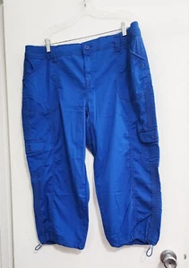 Style&Co. Womens Bungee Hem Cargo Capri Pants Cosmic Cobalt Sz 18 - NWT - Picture 1 of 1