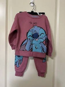 Disney Lilo & Stitch Girl's Sweatshirt  & Sweatpants Set size 4-5yr *Primark* - Picture 1 of 7