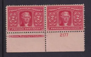 1904 Sc 324 Louisiana Purchase MHRs full OG with RARE plate number & imprint (K4 - Bild 1 von 2