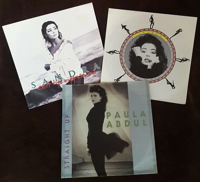 3x 7 " Vinyl Single Paula Abdul Straight Up - 2x Sandra Insanity & Aggressive - Image 1 of 4