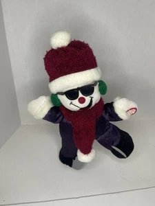 VIDEO RARE Dan Dee Musical Ice Skating Snowman Plush Candy Cane Twist Singing - Picture 1 of 5