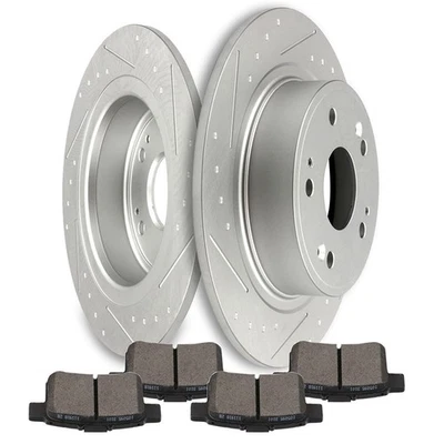 Rear Brake Rotors And Ceramic Pads For 2008-2010 Honda Accord 2010 Acura TSX - Imagem 1 de 4